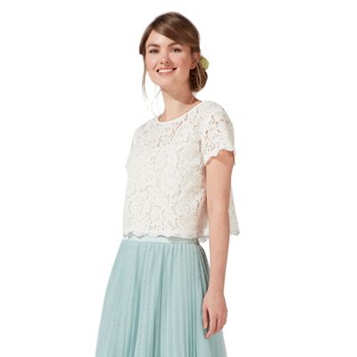 Ivory 'Lucinda' floral lace top
